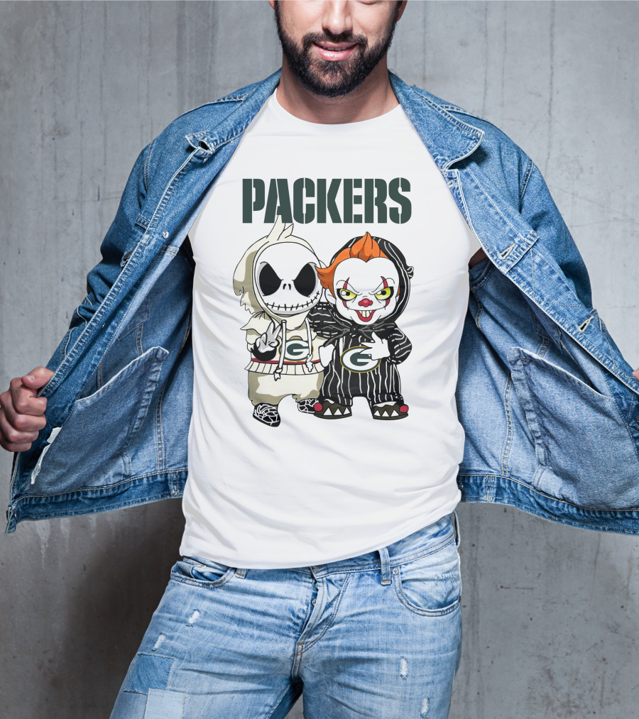 Packers Jack Skellington And Pennywise Crossover T-Shirt