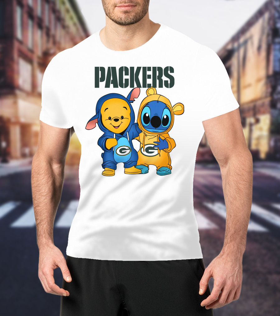 Packers Pooh Stitch Green Bay Collaboration T-Shirt