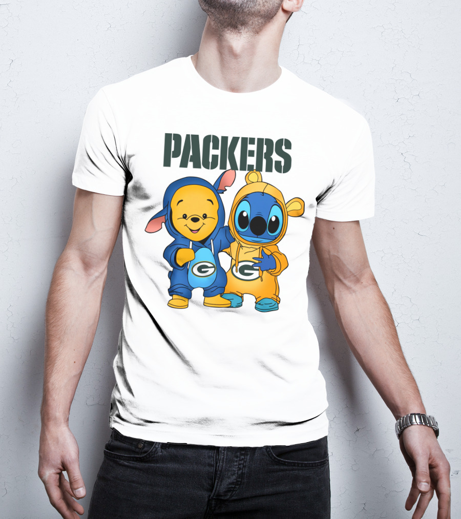 Packers Pooh Stitch Green Bay Collaboration T-Shirt