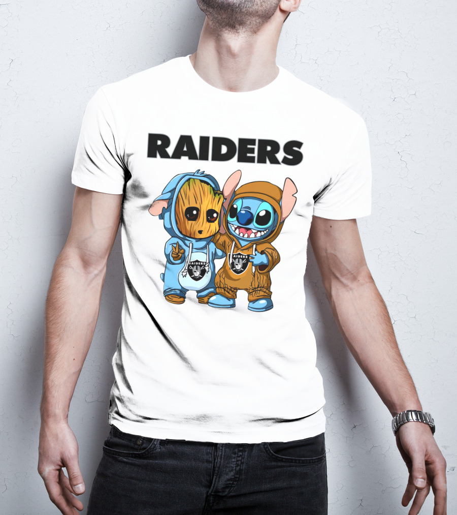 Raiders Groot And Stitch T-Shirt