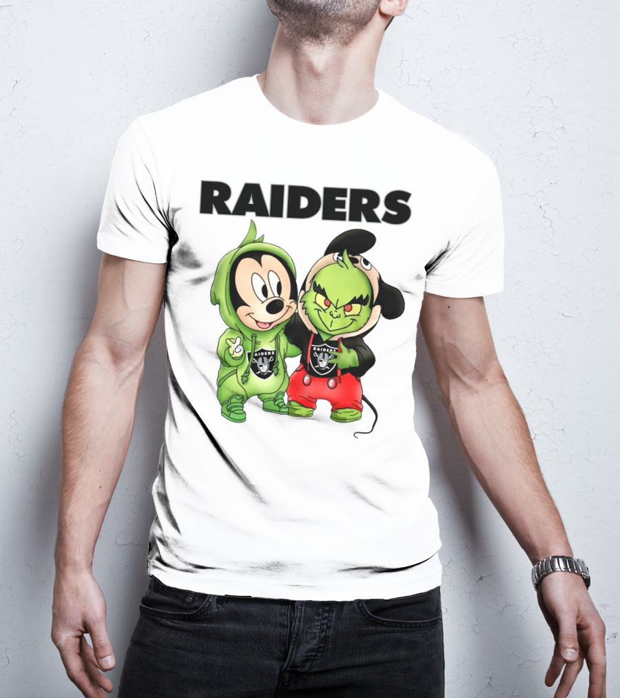 Mickey And Grinch Raiders Hoodie Cute Cartoon Characters T-Shirt