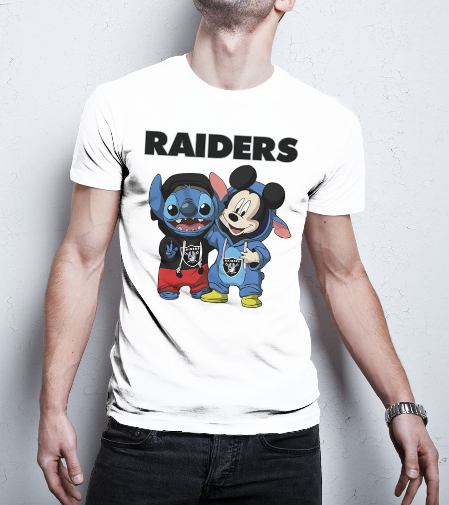 Stitch And Mickey Raiders Hoodie Duo T-Shirt