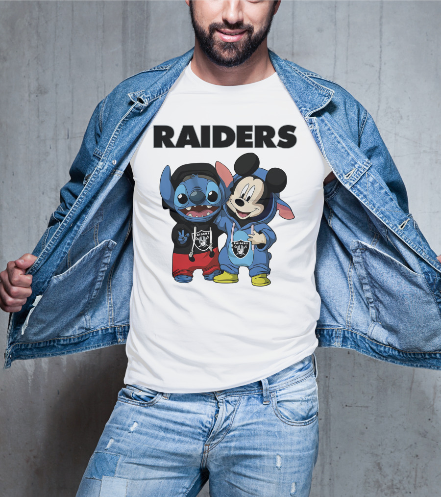 Stitch And Mickey Raiders Hoodie Duo T-Shirt