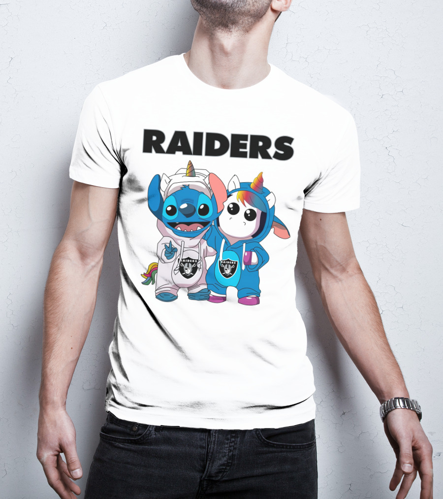 Raiders Stitch And Unicorn In Team Hoodies T-Shirt