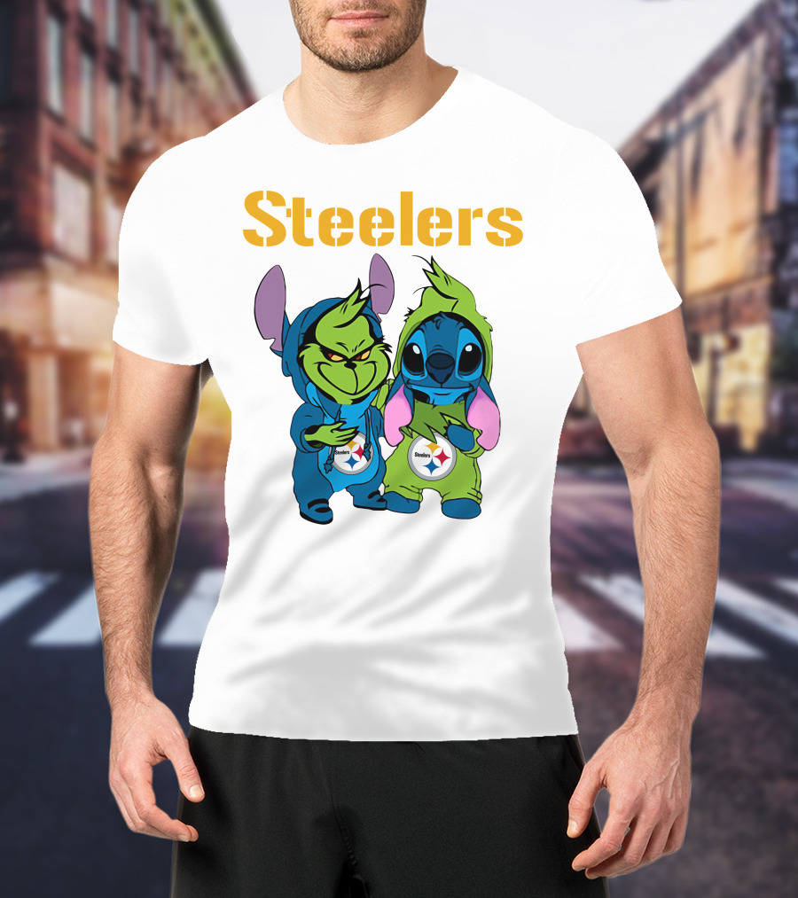 Grinch And Stitch Steelers Fans T-Shirt