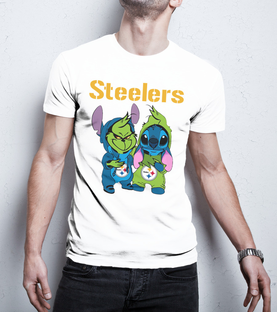 Grinch And Stitch Steelers Fans T-Shirt