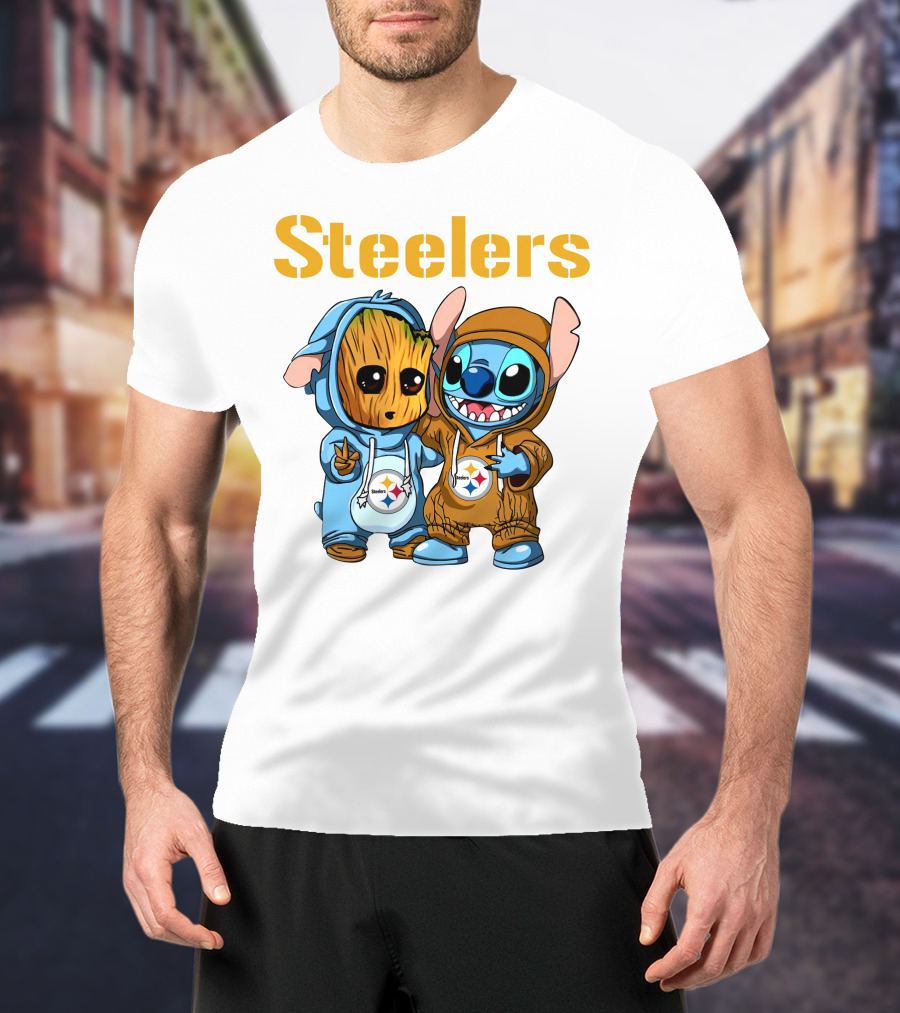 Steelers Groot And Stitch NFL25 Disney T-Shirt