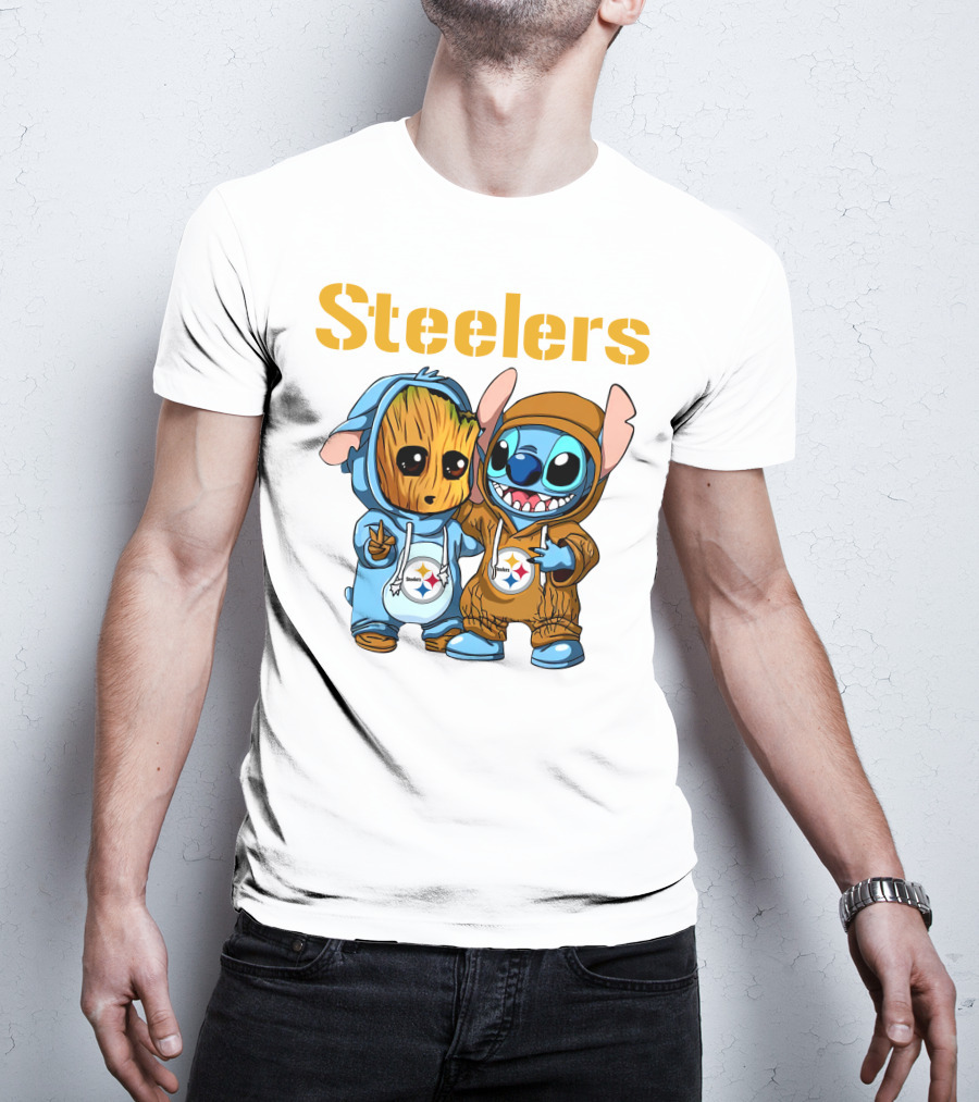 Steelers Groot And Stitch NFL25 Disney T-Shirt