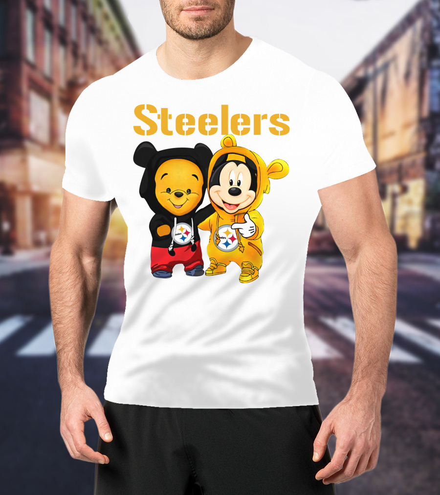 Steelers Pooh Mickey T-Shirt