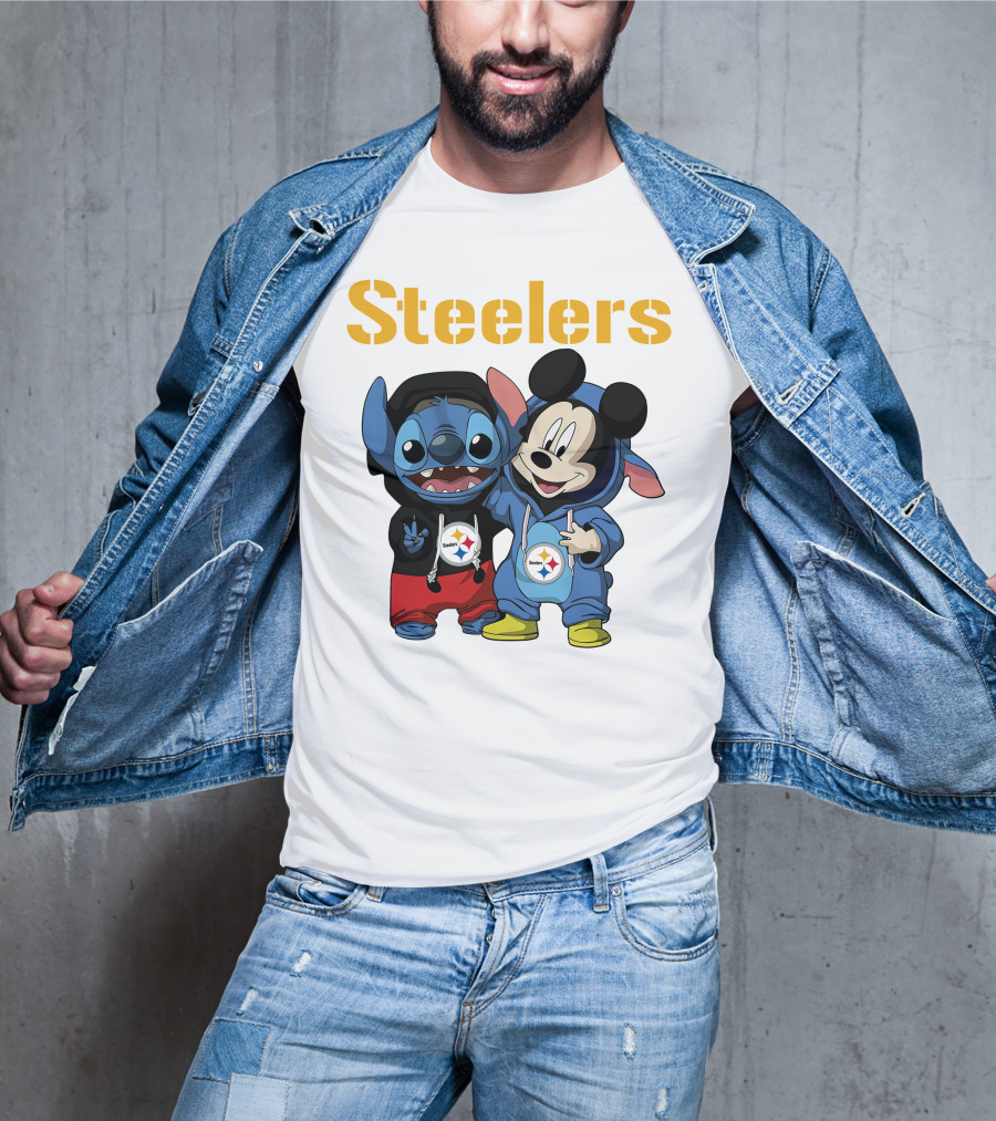 Steelers Stitch And Mickey T-Shirt