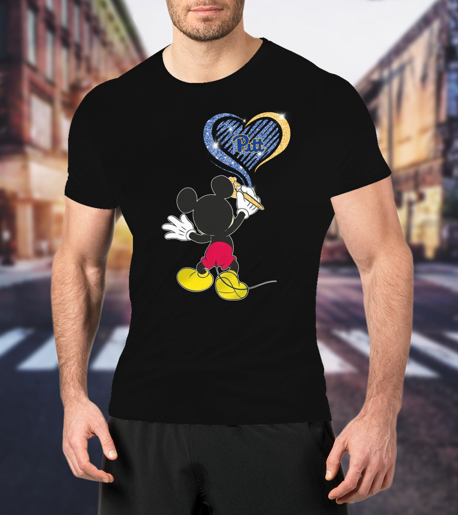Mickey Pittsburgh Panthers Heart Pitt T-Shirt