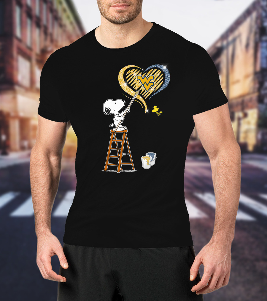 Snoopy Painting West Virginia Heart-Logo Art With Effects T-Shirt