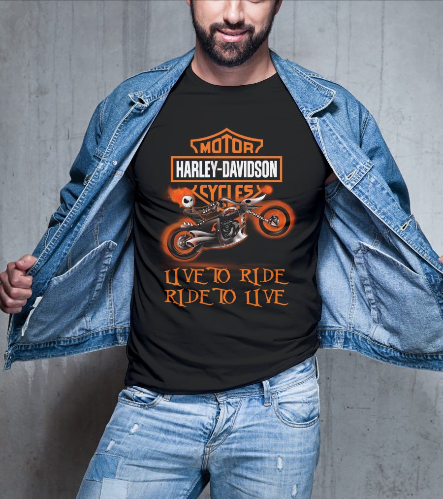 Harley Davidson Motor Cycles Live To Ride Ride To Live T-Shirt