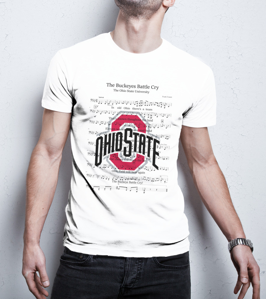 The Buckeyes Battle Cry Ohio State University Sheet Music T-Shirt