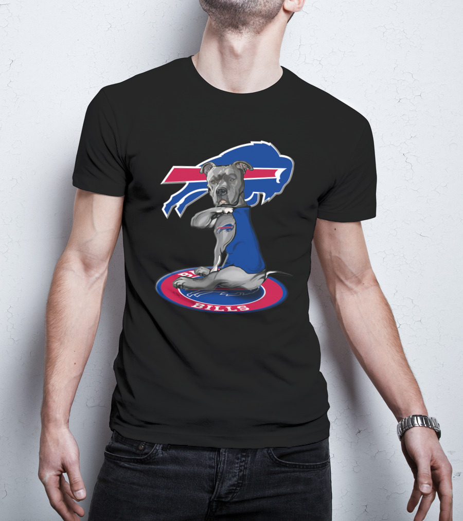 Buffalo Bills Dog With Team Logo And Colors T-Shirt
