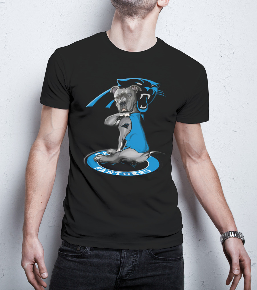 Carolina Panthers Dog With Team Logo In Blue Vest T-Shirt