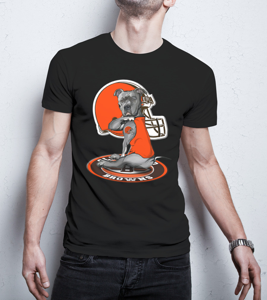 Cleveland Browns Dog Mascot With Helmet And Team T-Shirt