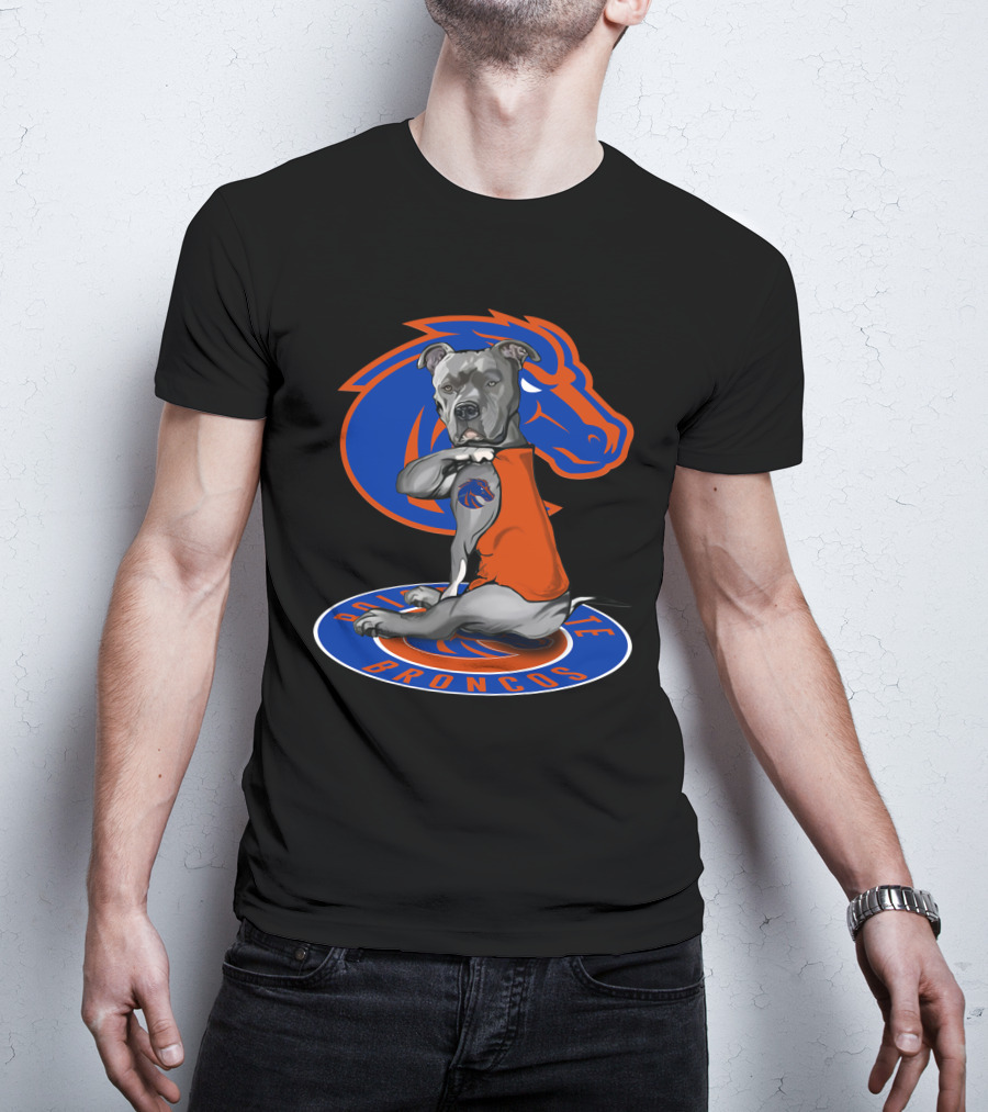 Boise State Broncos 23 Bulldog With Bronco Tattoo T-Shirt