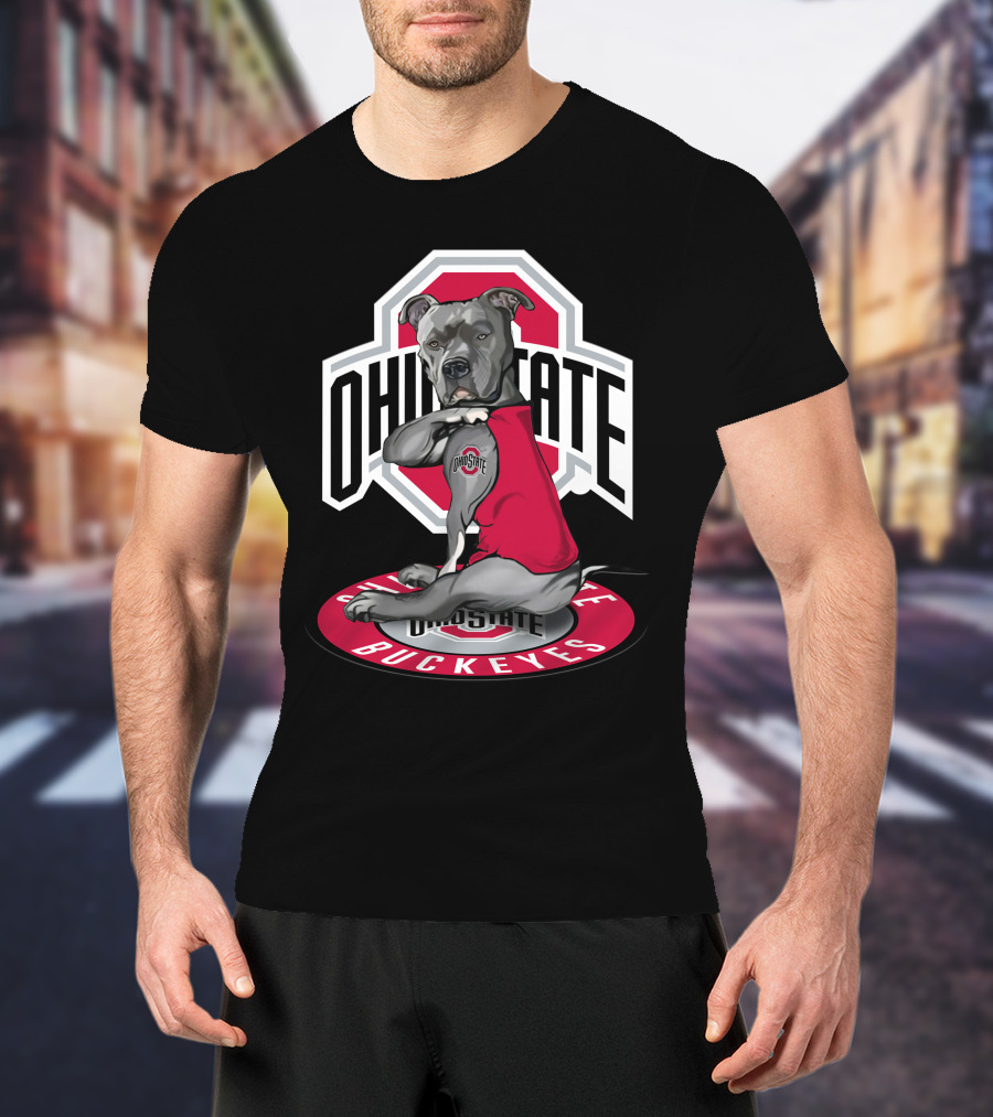 Ohio State Buckeyes Dog In Red Vest T-Shirt