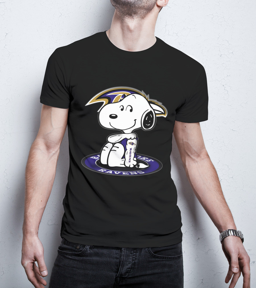 Baltimore Ravens Snoopy Peanuts Football Team T-Shirt