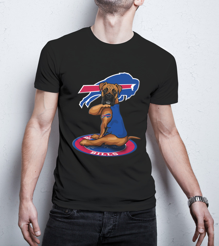 Buffalo Bills Dog Mascot With Team Logo And Jersey T-Shirt