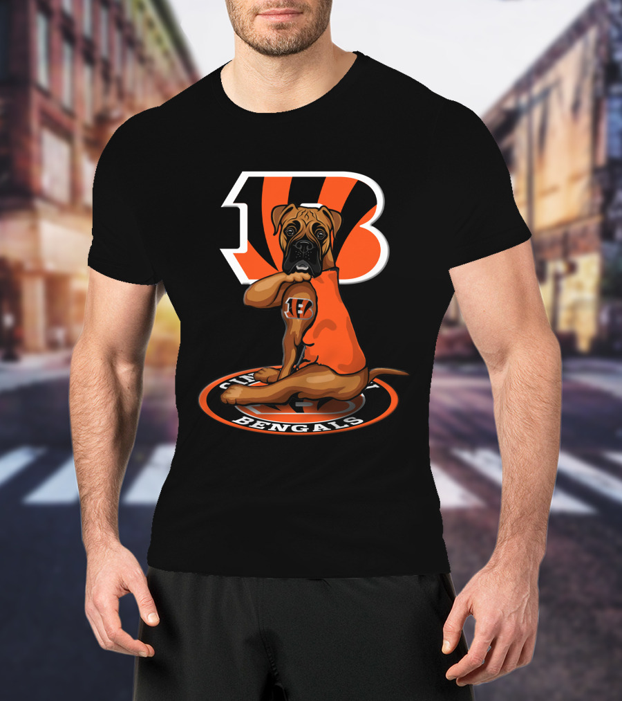 Cincinnati Bengals Dog Logo Football Team T-Shirt