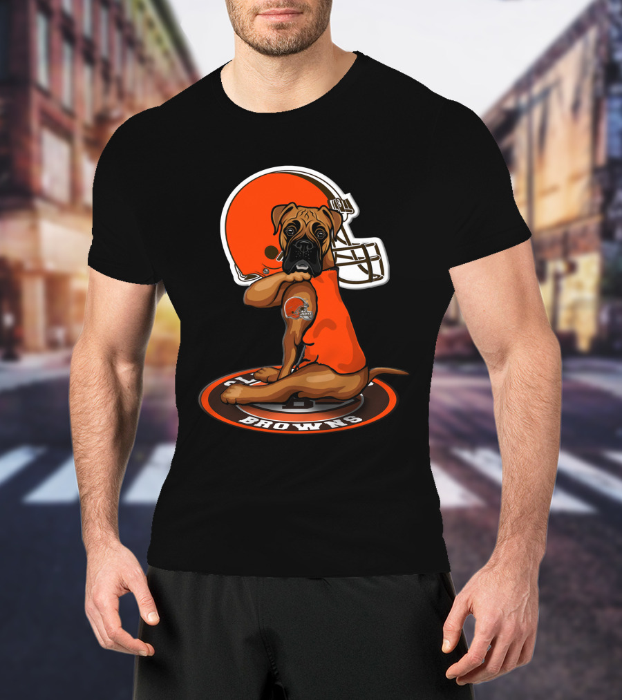 Cleveland Browns Dog Mascot With Helmet T-Shirt