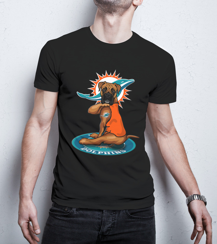 Miami Dolphins Boxer Dog T-Shirt