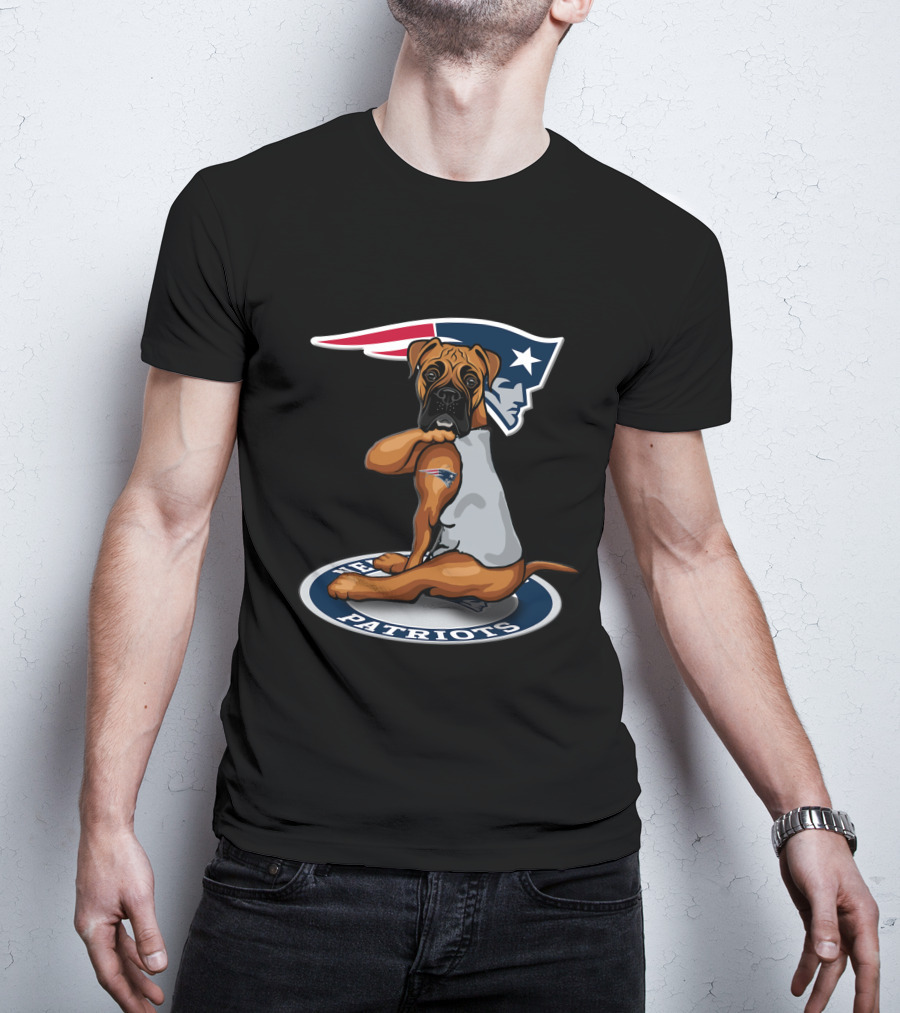 New England Patriots Football Dog With Team T-Shirt