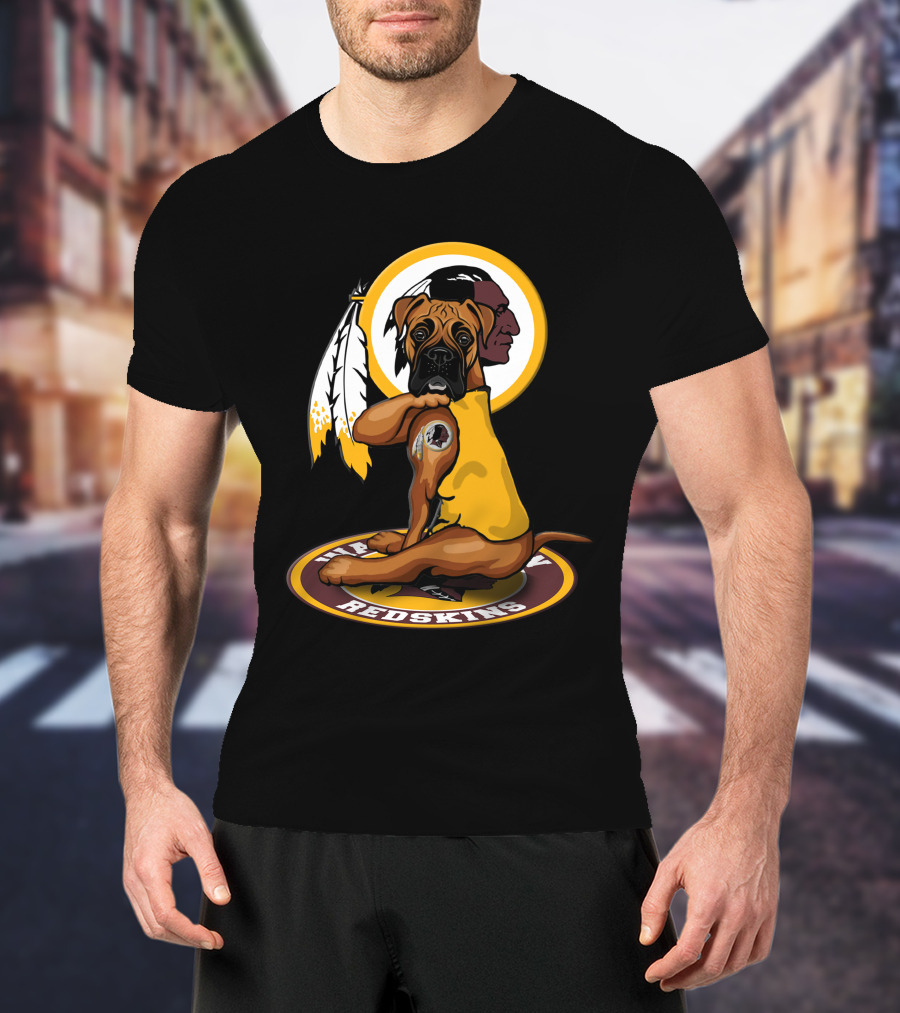 Washington Redskins Dog With Feathers T-Shirt
