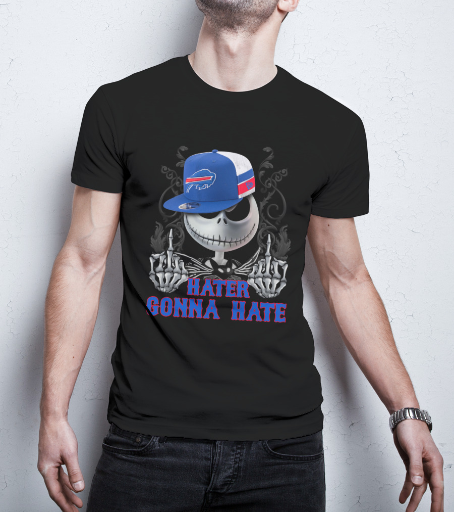 Hater Gonna Hate Buffalo Bills Skeleton Face Hat T-Shirt