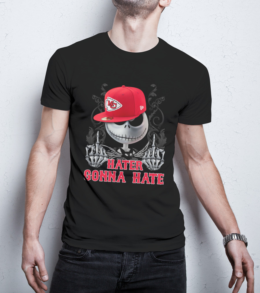 Hater Gonna Hate Kansas City Chiefs Jack Skellington Red Hat T-Shirt
