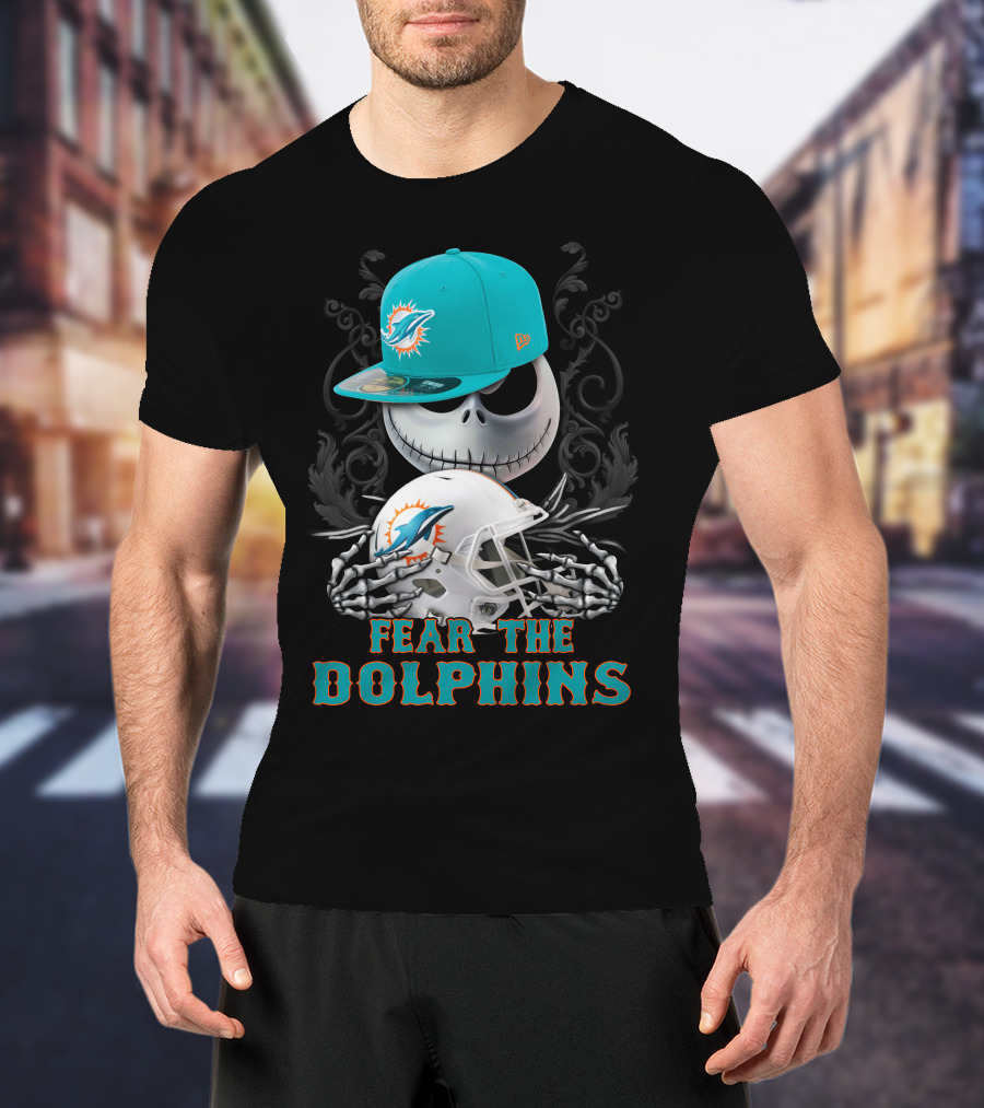 Miami Dolphins Fear The Dolphins Skeleton Helmet Snapback T-Shirt