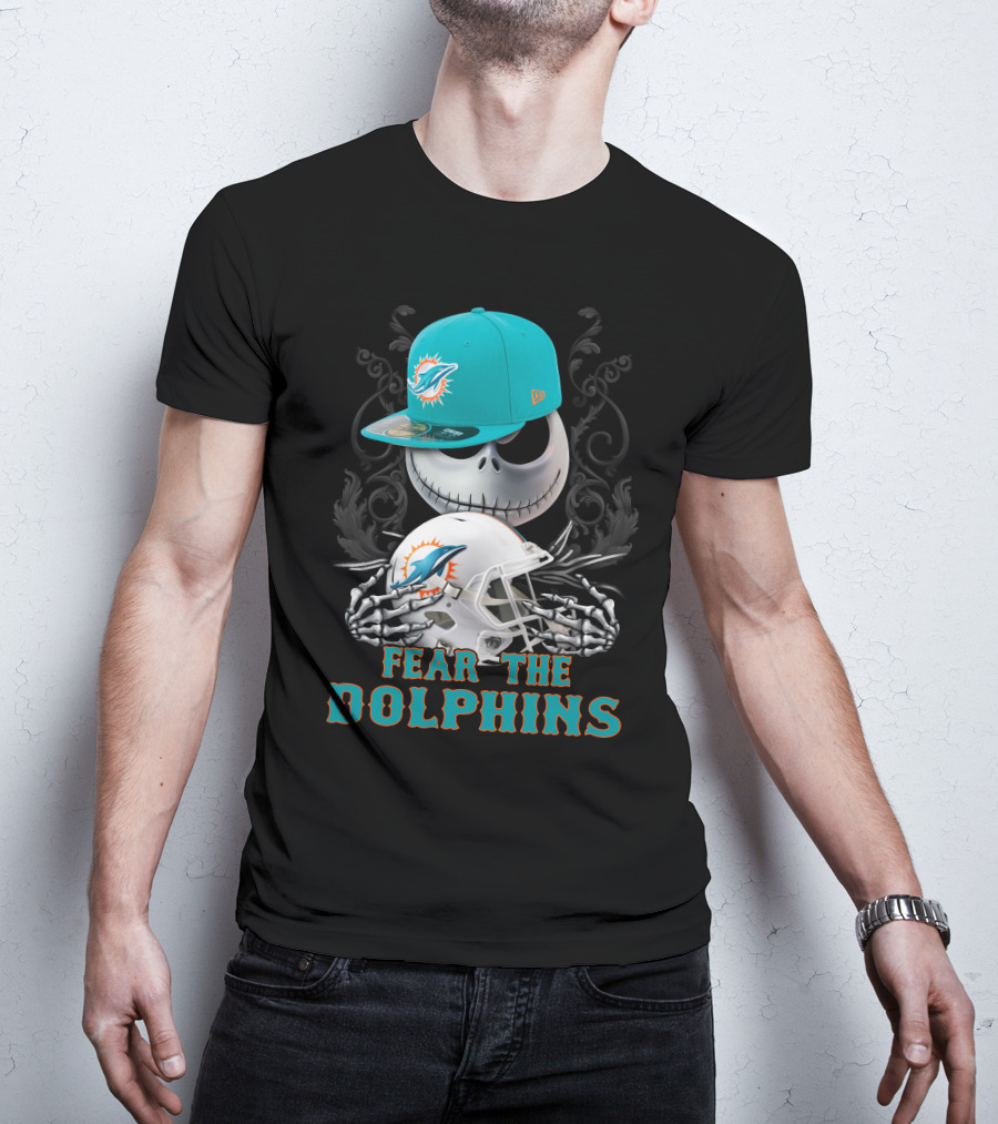 Miami Dolphins Fear The Dolphins Skeleton Helmet Snapback T-Shirt