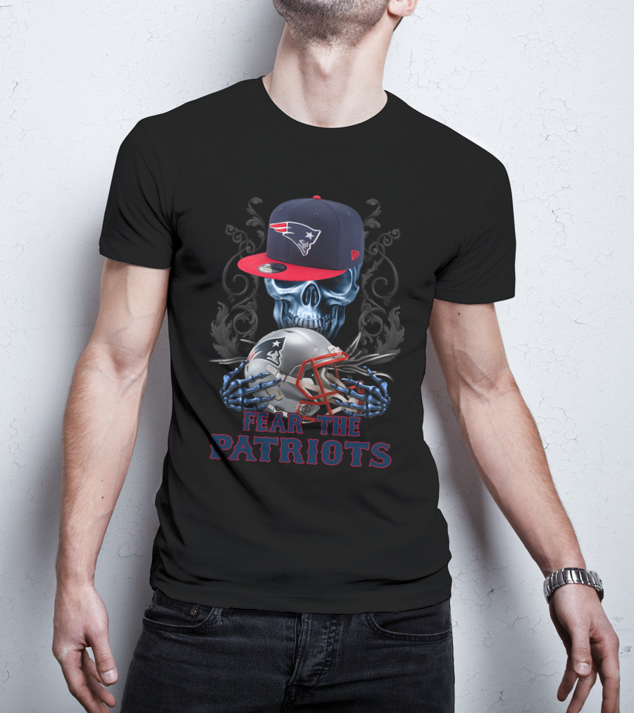 Fear The Patriots New England Patriots Skull And Helmets T-Shirt
