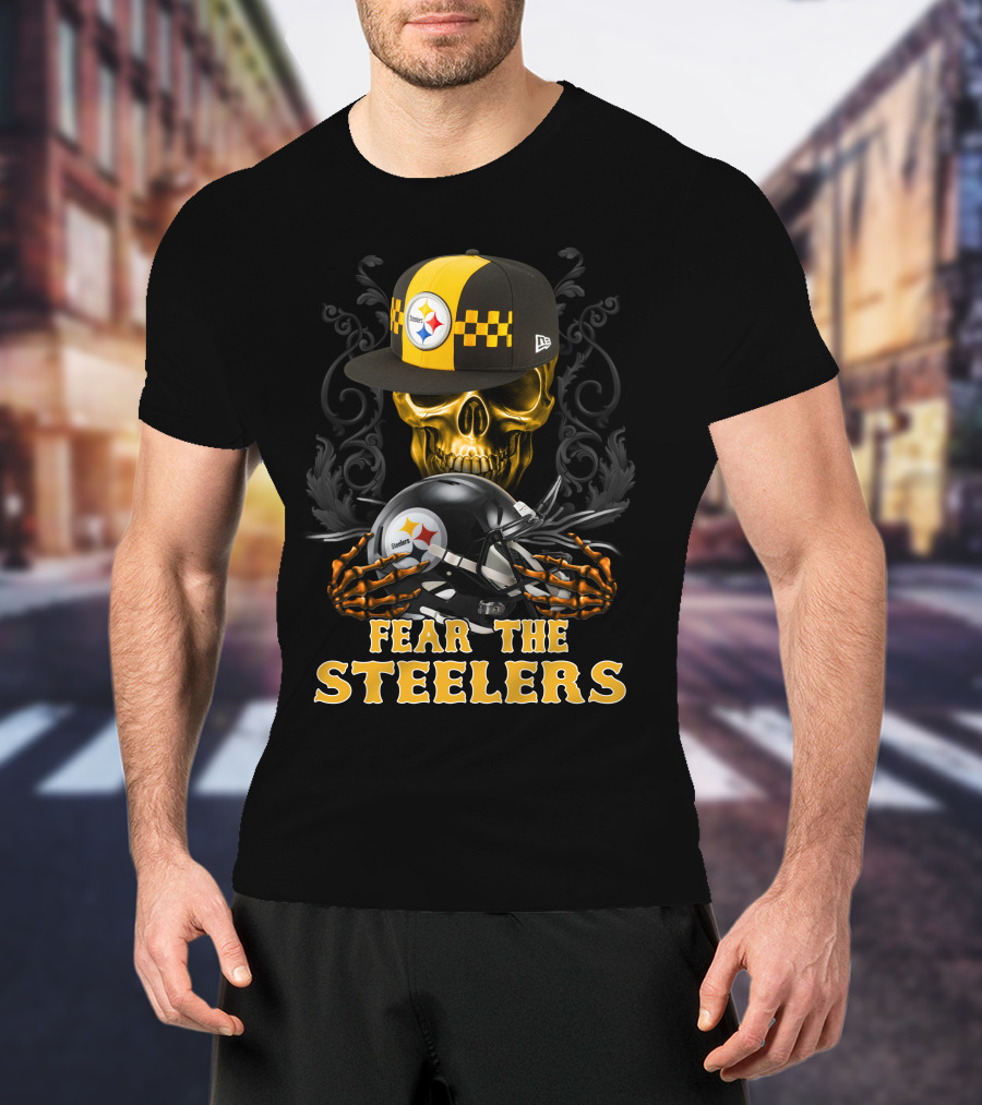 Fear The Pittsburgh Steelers Skull And Helmets T-Shirt