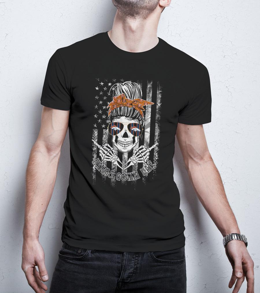 Haters Gonna Hate Denver Broncos Skeleton Bandana Skull T-Shirt
