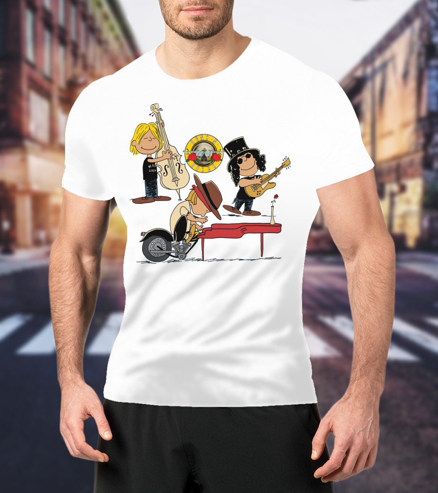 Guns N' Roses We're F'N' Back Cartoon Style With Famous Rock Band T-Shirt