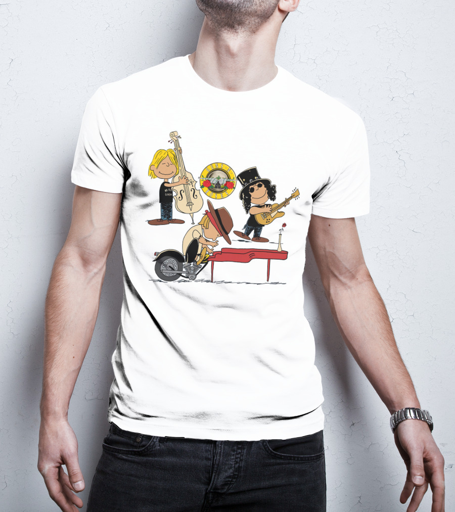 Guns N' Roses We're F'N' Back Cartoon Style With Famous Rock Band T-Shirt