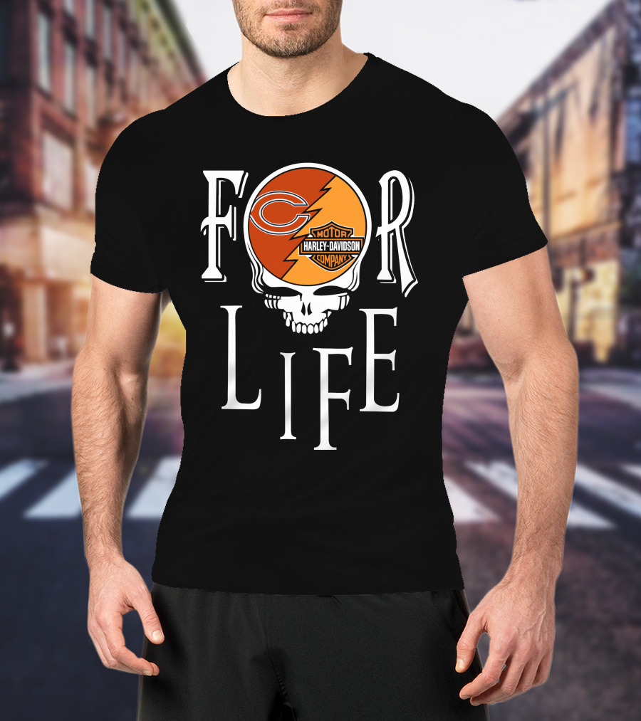 Chicago Bears Harley Davidson Nfl For Life T-Shirt
