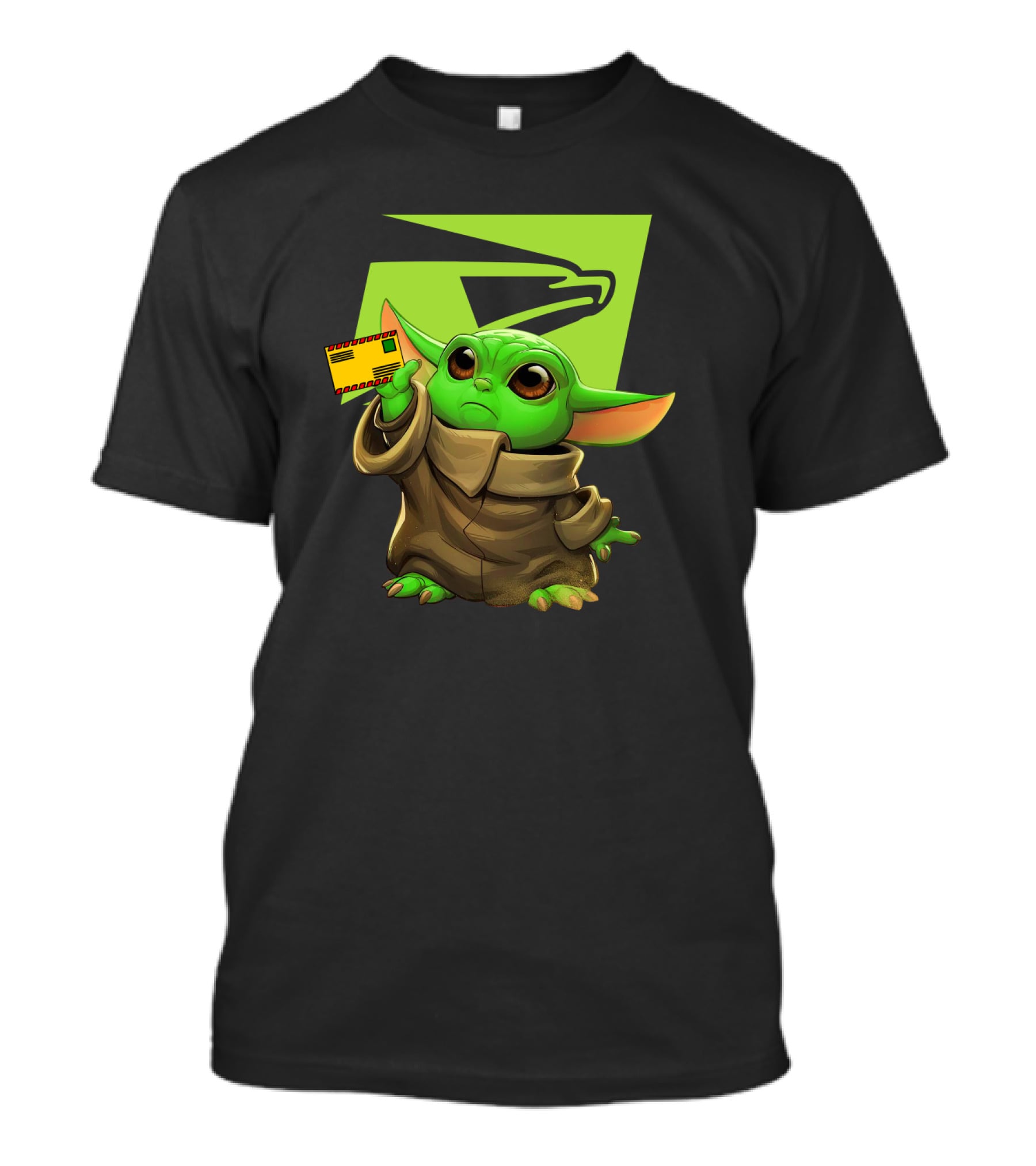Postal Master Cute Green Character Delivering Mail T-Shirt