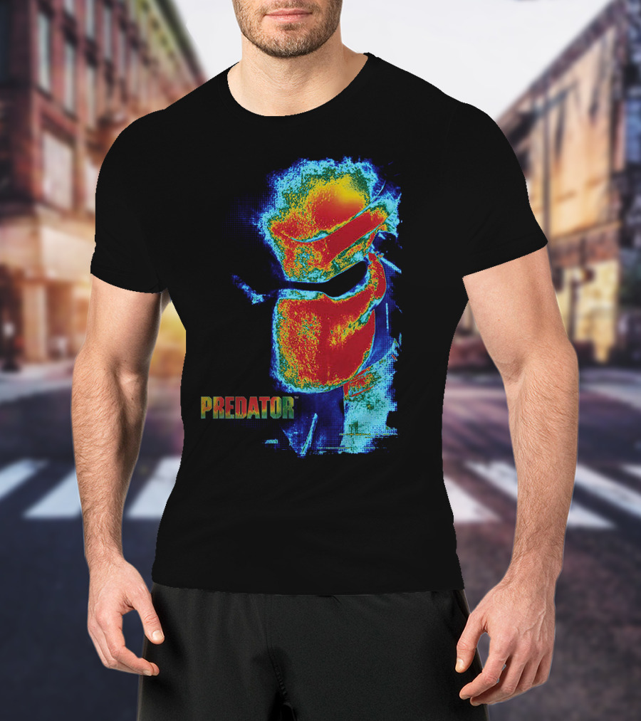 Predator Movie Thermal Vision Mask Pattern Warm-Tone Image T-Shirt