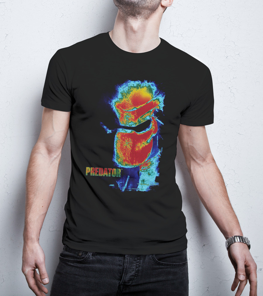 Predator Movie Thermal Vision Mask Pattern Warm-Tone Image T-Shirt