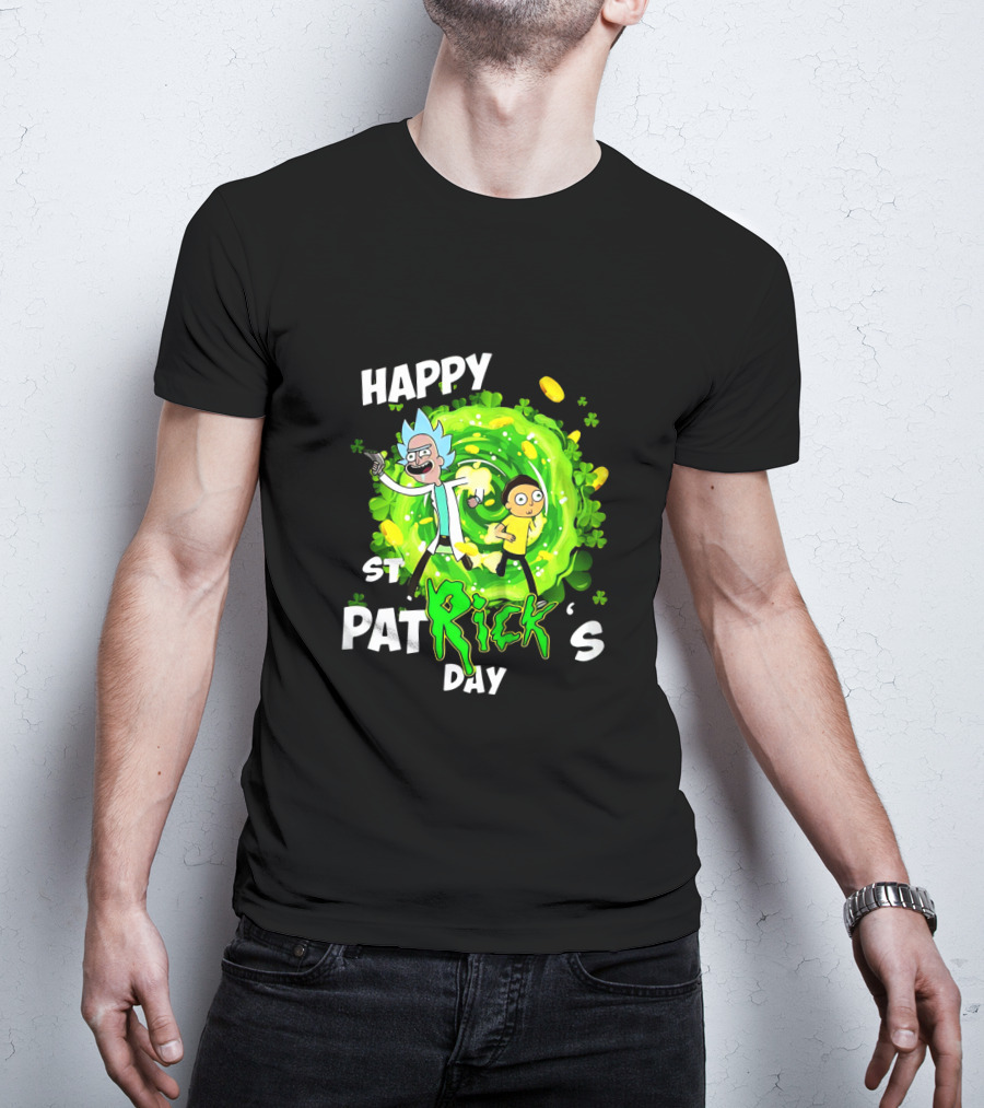 Happy St. Patrick's Day Rick And Morty Portal Adventure T-Shirt