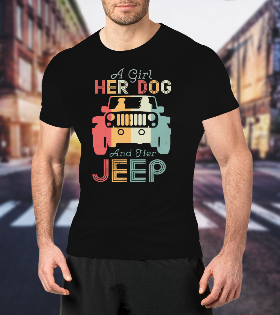 A Girl Her Dog And Her Jeep T-Shirt