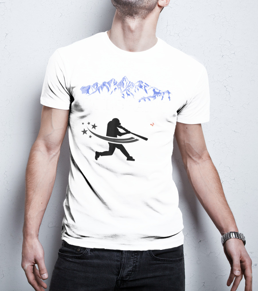Colorado Rocky Mountain Baseball Silhouette And Stars T-Shirt