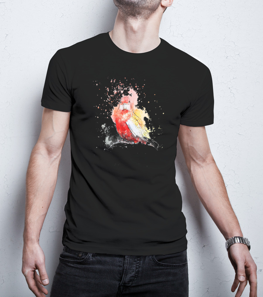 Vibrant Watercolor Parakeet Burst T-Shirt