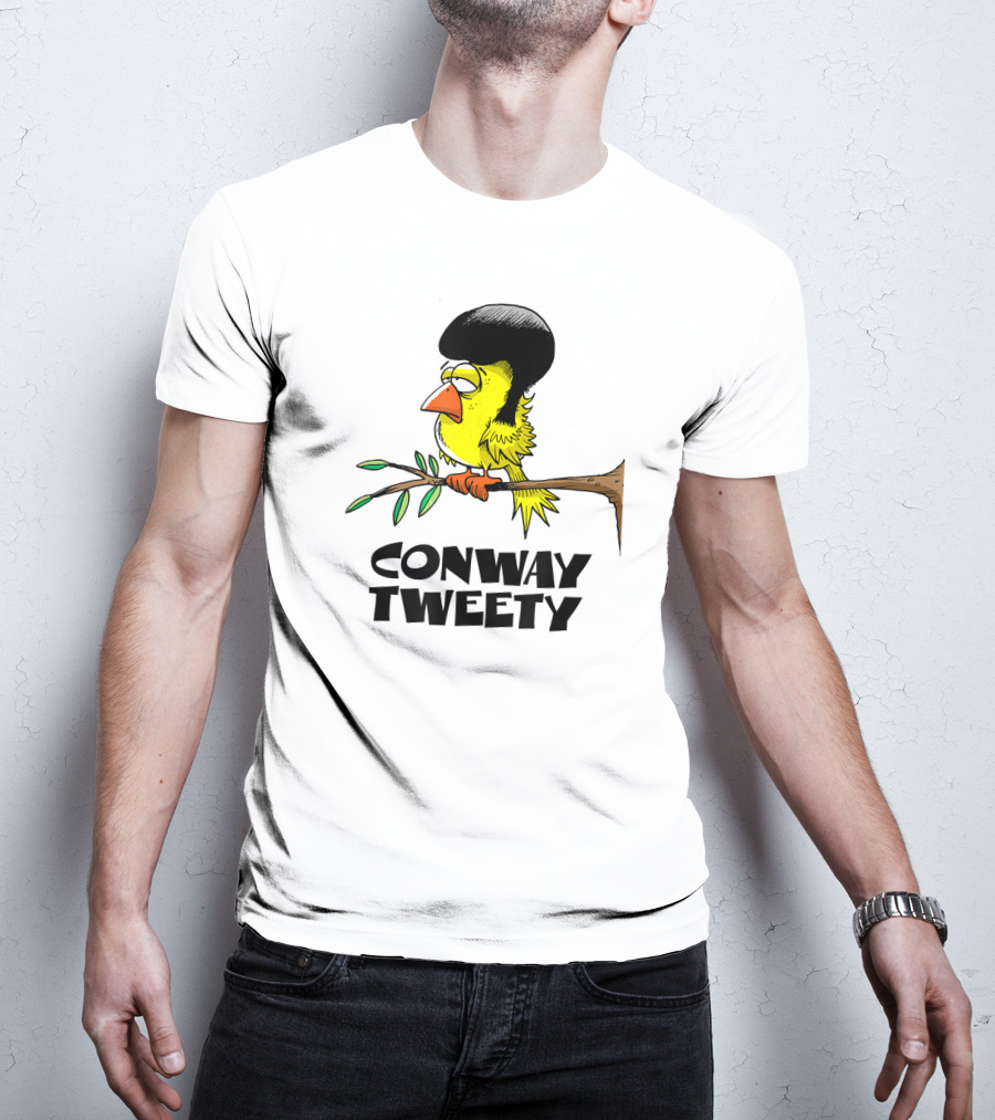 Conway Tweety Funny Cartoon Bird With Hair On Branch T-Shirt