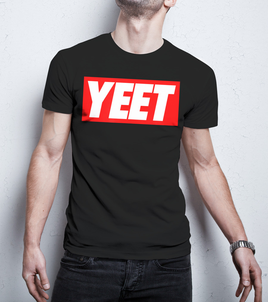 Yeet Basketball Red Bold Typography T-Shirt