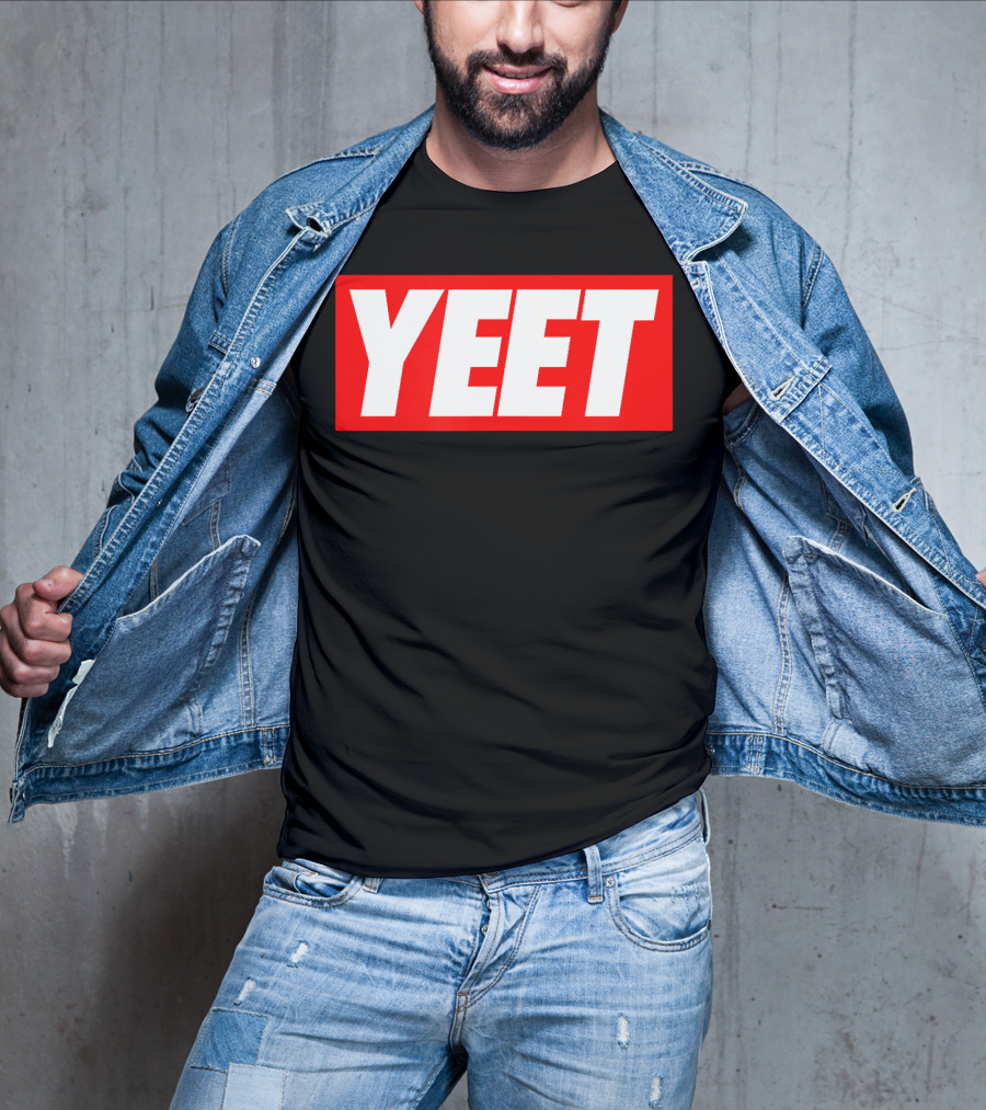 Yeet Basketball Red Bold Typography T-Shirt